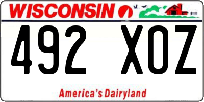 WI license plate 492XOZ