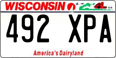 WI license plate 492XPA