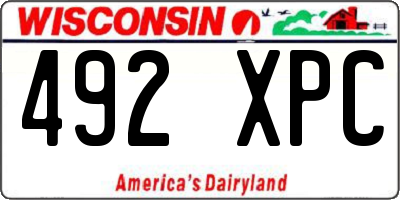 WI license plate 492XPC