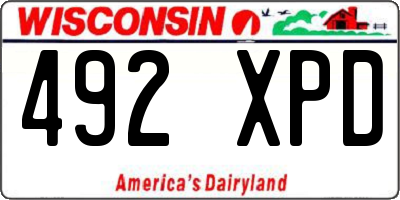 WI license plate 492XPD