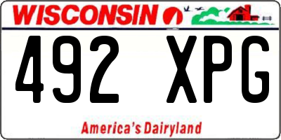 WI license plate 492XPG