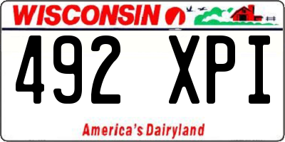 WI license plate 492XPI