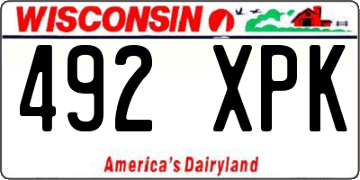 WI license plate 492XPK