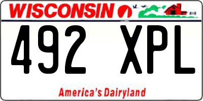 WI license plate 492XPL