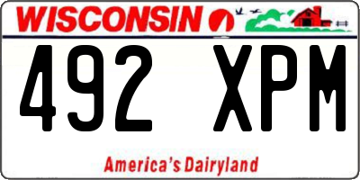 WI license plate 492XPM