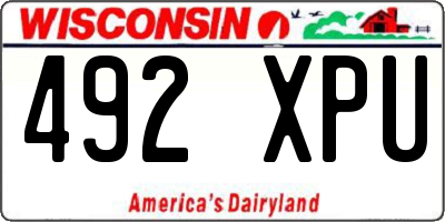 WI license plate 492XPU