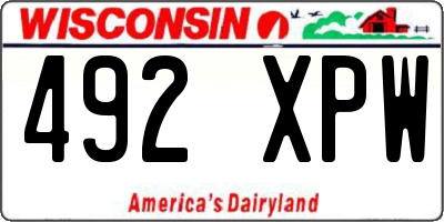 WI license plate 492XPW