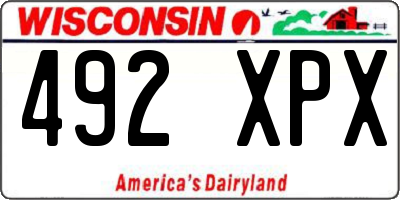 WI license plate 492XPX
