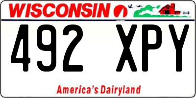 WI license plate 492XPY