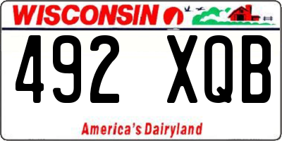WI license plate 492XQB