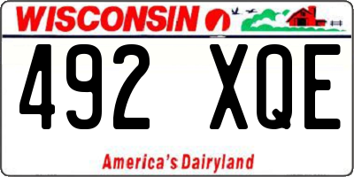 WI license plate 492XQE