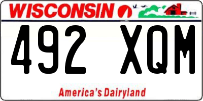 WI license plate 492XQM
