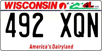 WI license plate 492XQN