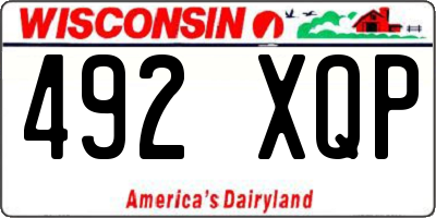 WI license plate 492XQP
