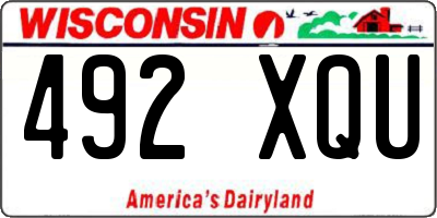WI license plate 492XQU