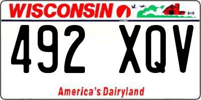WI license plate 492XQV