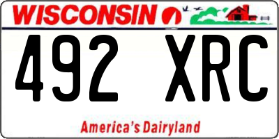 WI license plate 492XRC