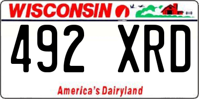 WI license plate 492XRD