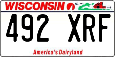 WI license plate 492XRF