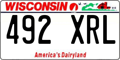 WI license plate 492XRL