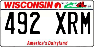 WI license plate 492XRM