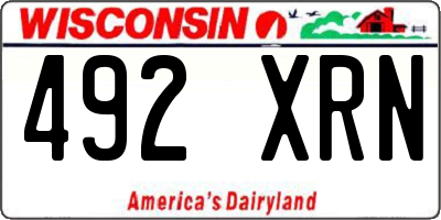 WI license plate 492XRN
