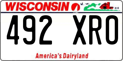 WI license plate 492XRO