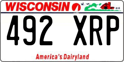 WI license plate 492XRP