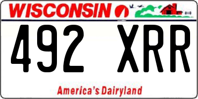 WI license plate 492XRR