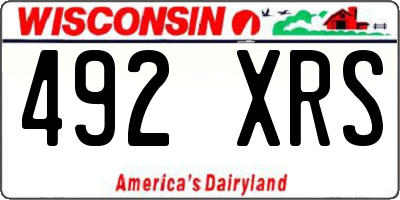 WI license plate 492XRS