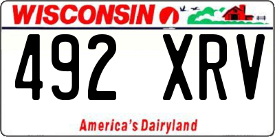 WI license plate 492XRV