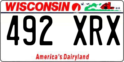 WI license plate 492XRX