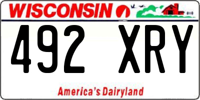 WI license plate 492XRY