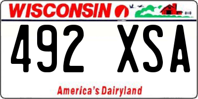 WI license plate 492XSA