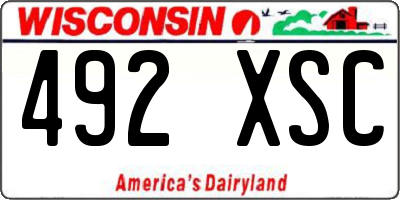 WI license plate 492XSC
