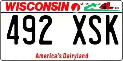 WI license plate 492XSK