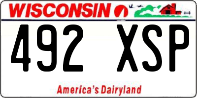 WI license plate 492XSP