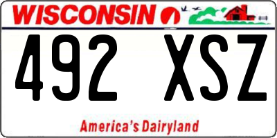 WI license plate 492XSZ
