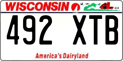 WI license plate 492XTB