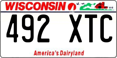 WI license plate 492XTC