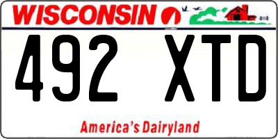 WI license plate 492XTD