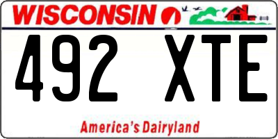 WI license plate 492XTE