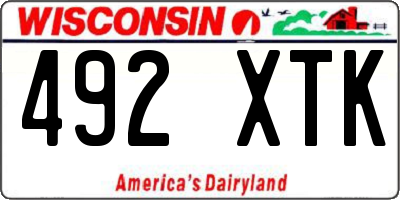 WI license plate 492XTK