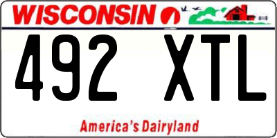 WI license plate 492XTL