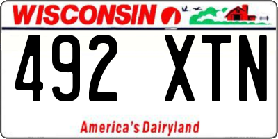 WI license plate 492XTN