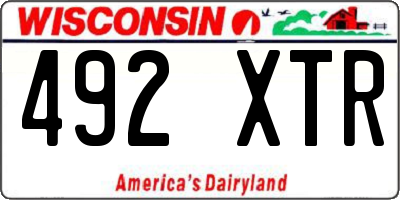 WI license plate 492XTR