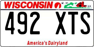 WI license plate 492XTS