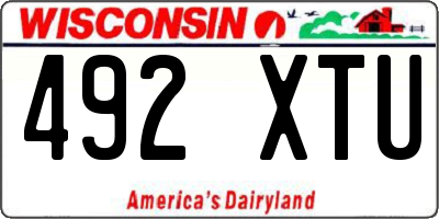 WI license plate 492XTU