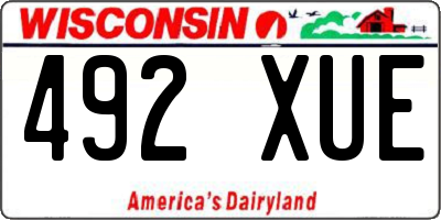 WI license plate 492XUE