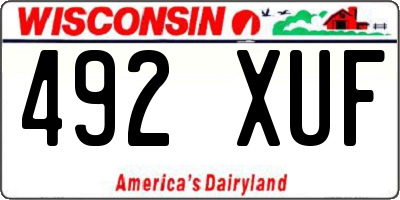 WI license plate 492XUF